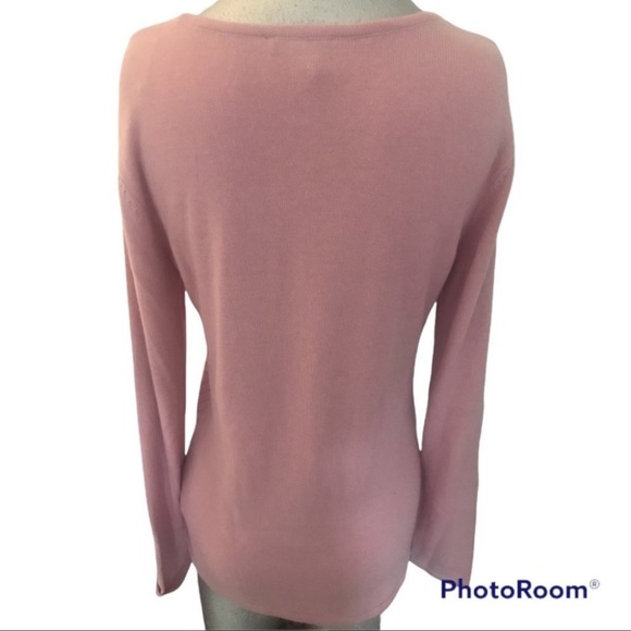 3/$30 Soft baby pink ribbed textured sweater spring transition piece - Picture 7 of 7